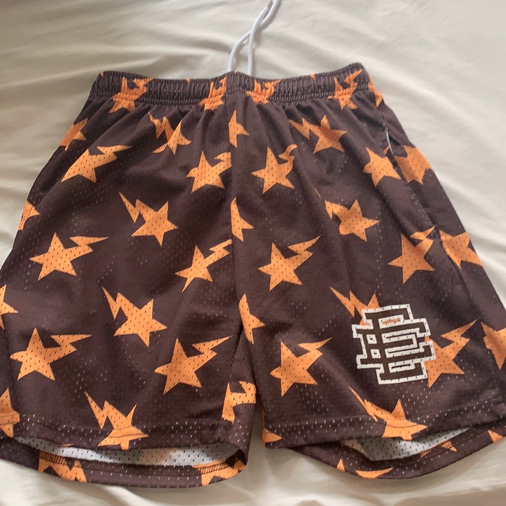 Eric Emmanuel x Bape brown shorts size medium